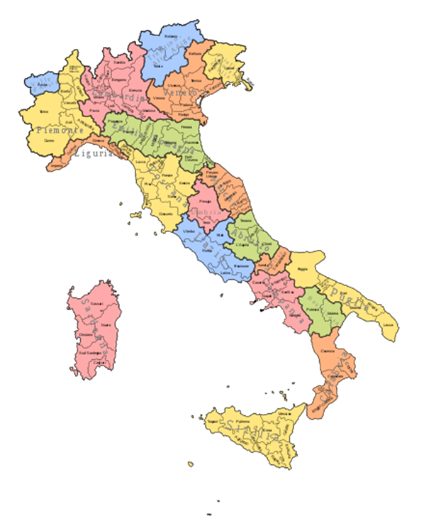 Image result for italian provinces map