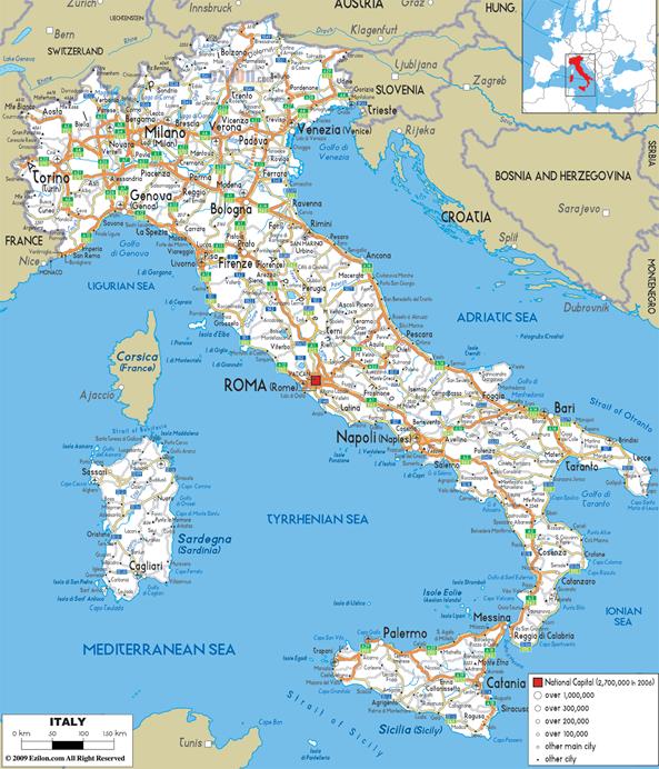 Image result for road map of italy
